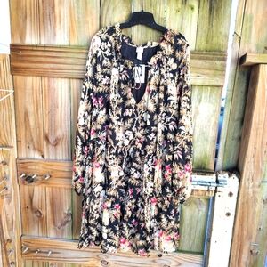 Floral Black Dress